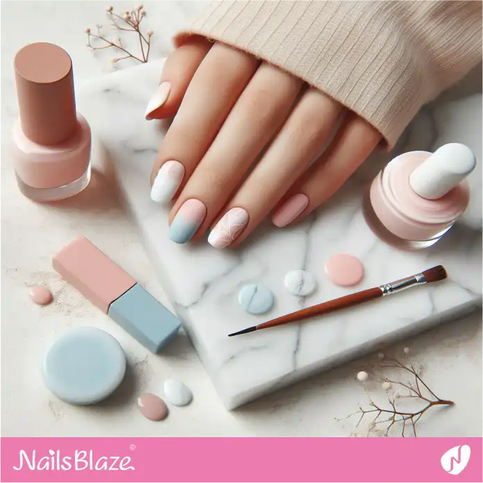 Minimal Matte Watercolor Nails | Paint Nail Art - NB2230